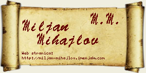 Miljan Mihajlov vizit kartica